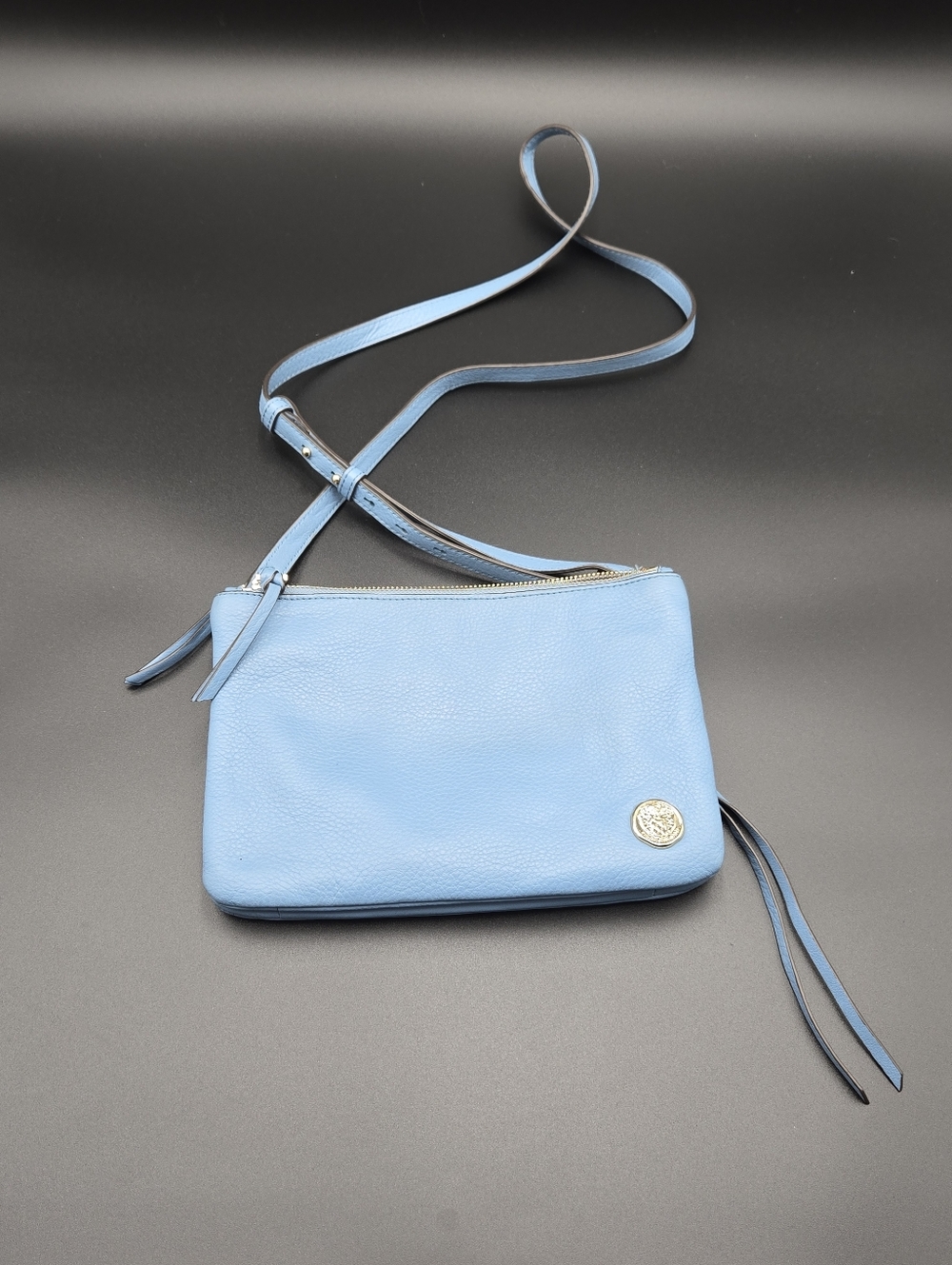 Vince Camuto Gally Leather Crossbody Bag in Blue‎ Heaven